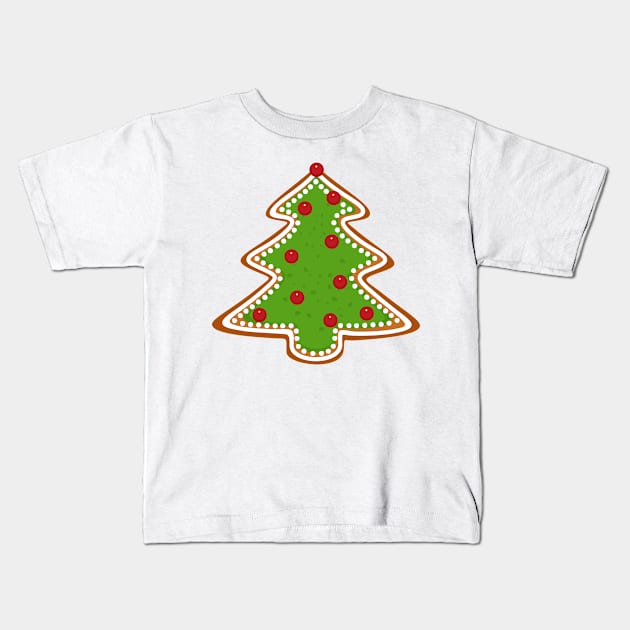 Christmas Tree Gingerbread Cookie Kids T-Shirt by RageRabbit